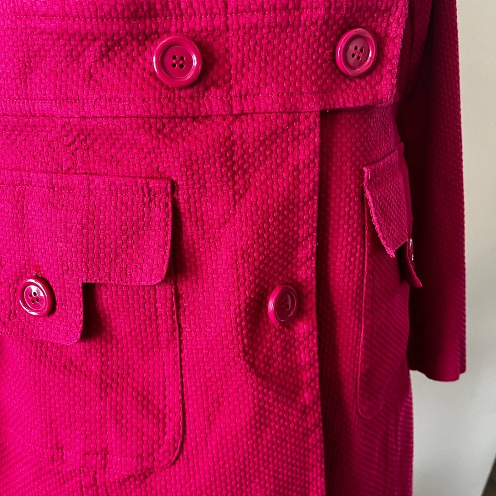 Bandolino Pink Textured Button-Front Coat - Picture 3 of 6